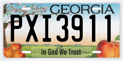 GA license plate PXI3911