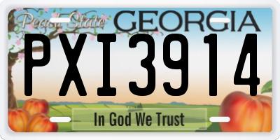 GA license plate PXI3914