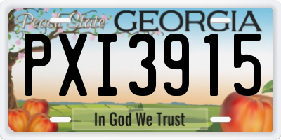 GA license plate PXI3915