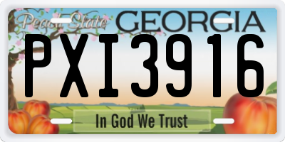 GA license plate PXI3916