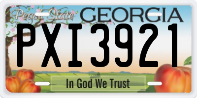GA license plate PXI3921