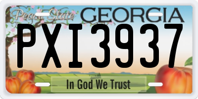 GA license plate PXI3937