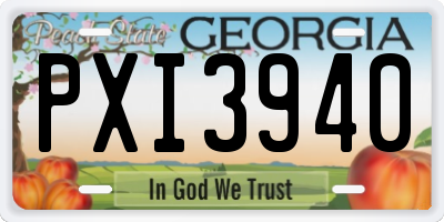 GA license plate PXI3940