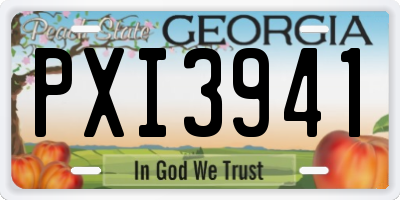 GA license plate PXI3941