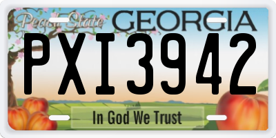 GA license plate PXI3942