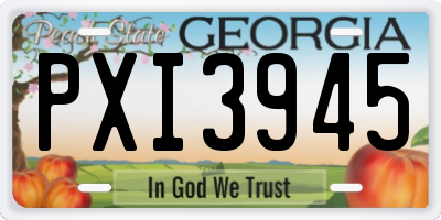 GA license plate PXI3945