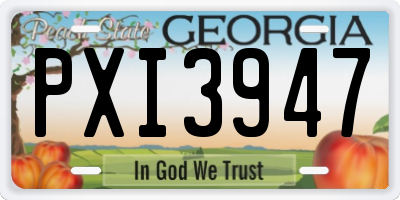 GA license plate PXI3947