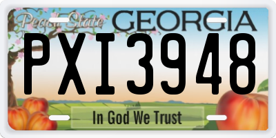 GA license plate PXI3948
