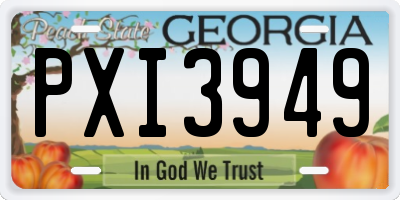 GA license plate PXI3949