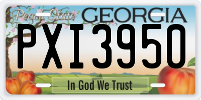 GA license plate PXI3950