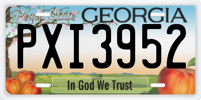 GA license plate PXI3952