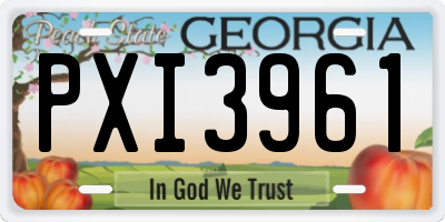 GA license plate PXI3961