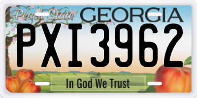 GA license plate PXI3962