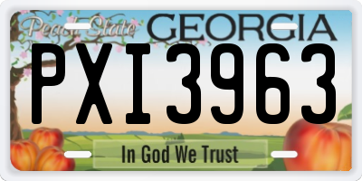 GA license plate PXI3963