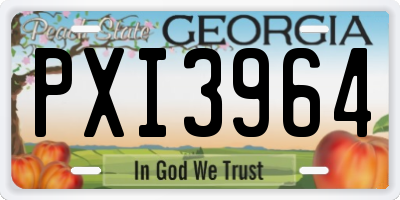 GA license plate PXI3964