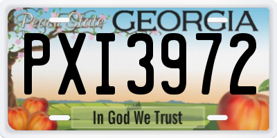 GA license plate PXI3972