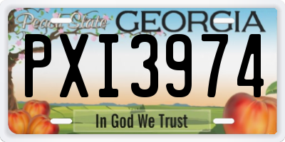 GA license plate PXI3974