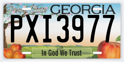 GA license plate PXI3977