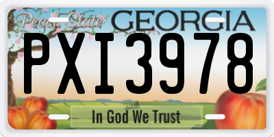 GA license plate PXI3978