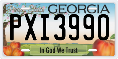 GA license plate PXI3990
