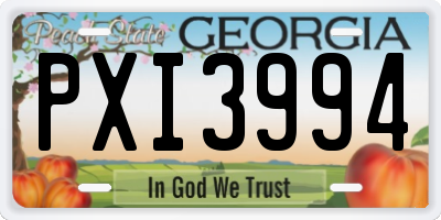 GA license plate PXI3994