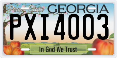 GA license plate PXI4003