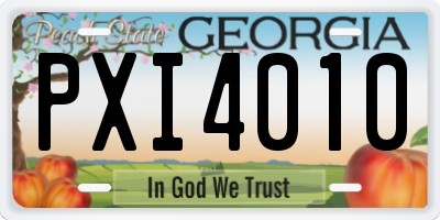 GA license plate PXI4010