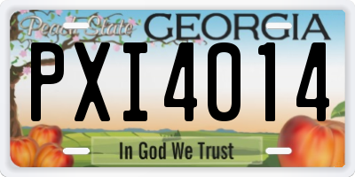 GA license plate PXI4014