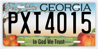 GA license plate PXI4015