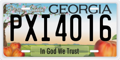 GA license plate PXI4016