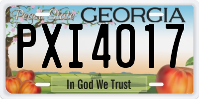 GA license plate PXI4017