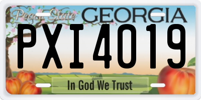 GA license plate PXI4019