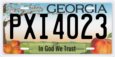 GA license plate PXI4023