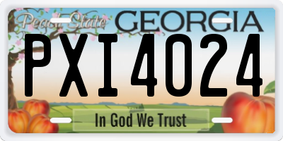 GA license plate PXI4024