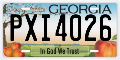 GA license plate PXI4026