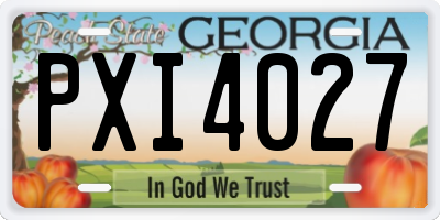 GA license plate PXI4027