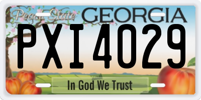 GA license plate PXI4029