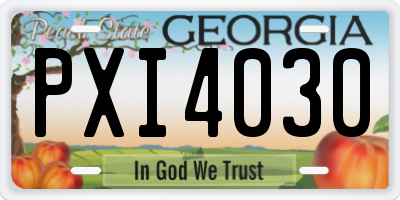 GA license plate PXI4030