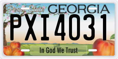 GA license plate PXI4031