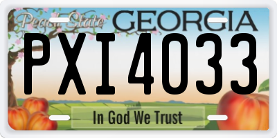 GA license plate PXI4033
