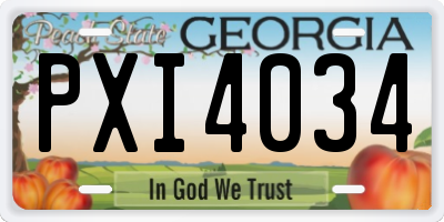 GA license plate PXI4034