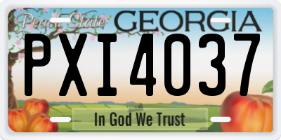 GA license plate PXI4037