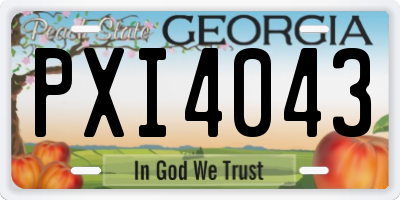 GA license plate PXI4043