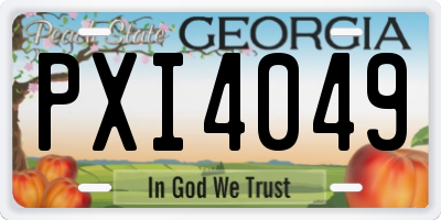 GA license plate PXI4049