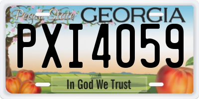 GA license plate PXI4059