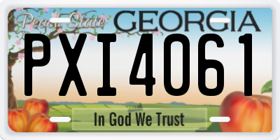 GA license plate PXI4061