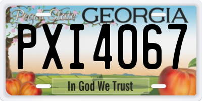GA license plate PXI4067