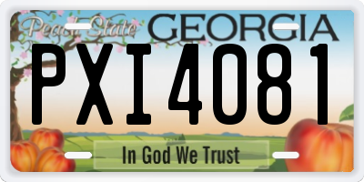 GA license plate PXI4081