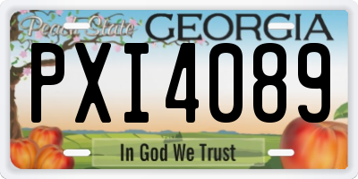 GA license plate PXI4089