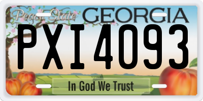 GA license plate PXI4093